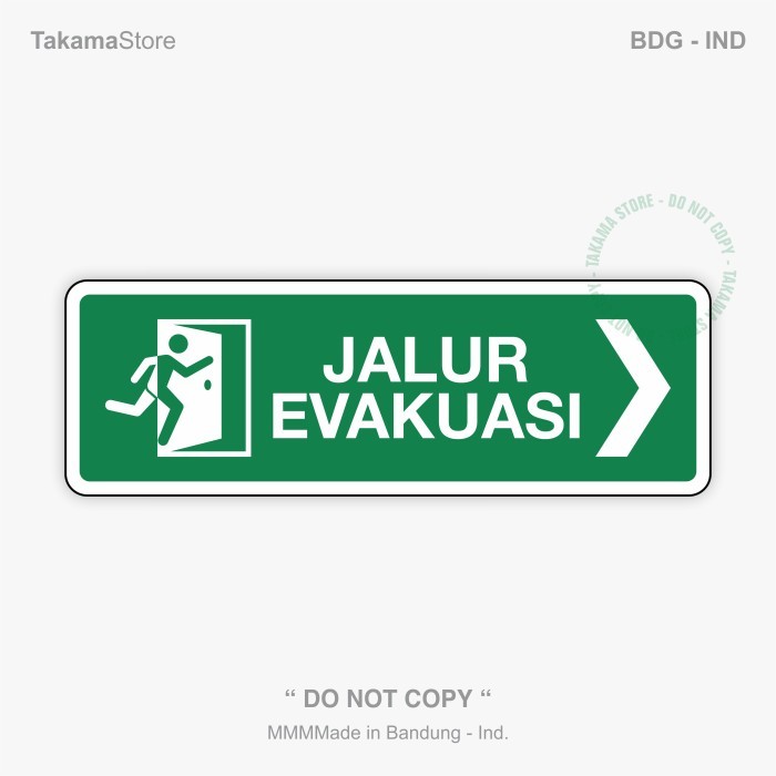 

s c RAMBU K3 JALUR EVAKUASI 30CM X 10CM AKRILIK - Kanan