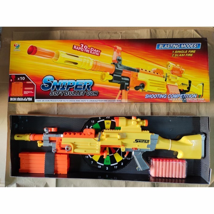 nerf sniper soft bullet gun - Kuning