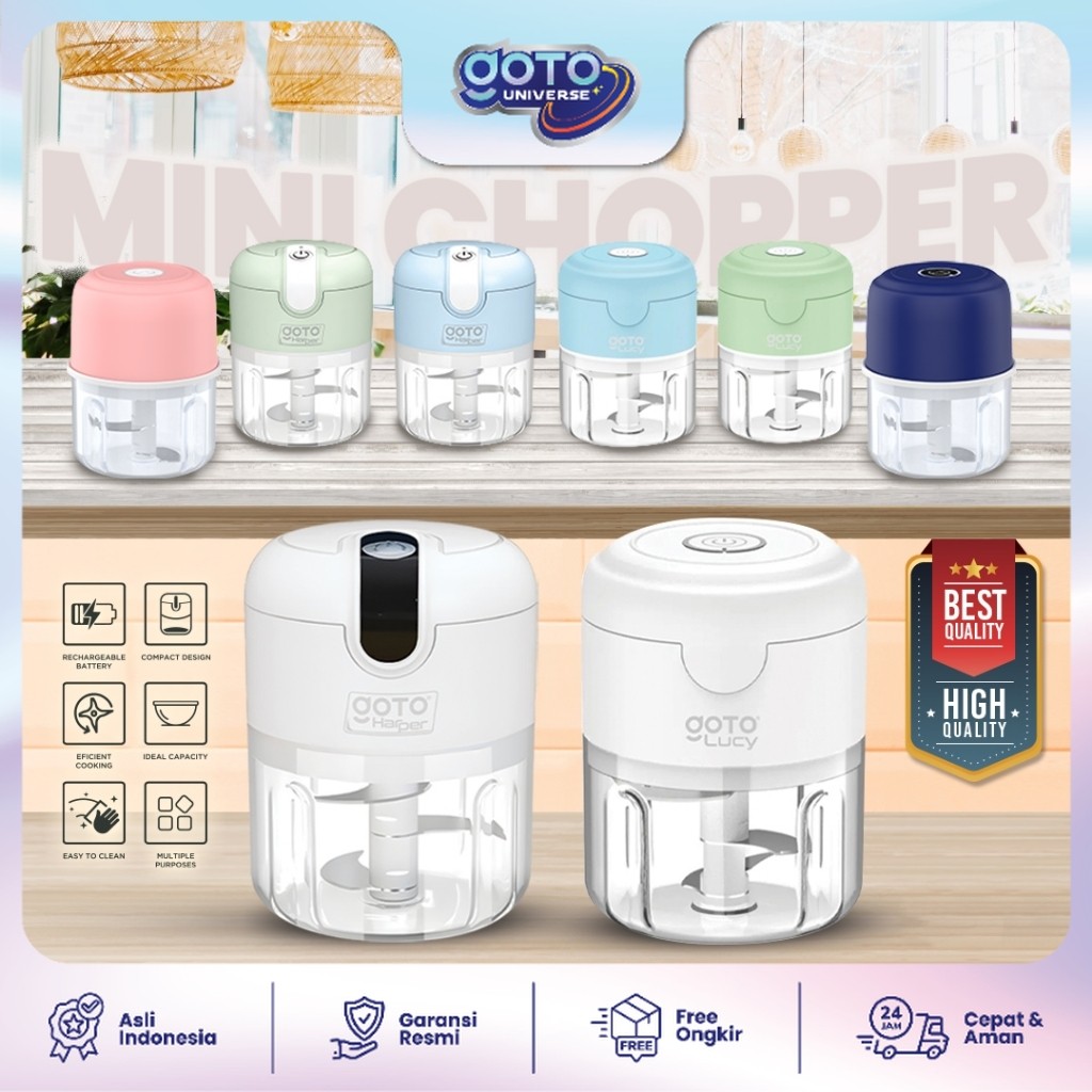 Goto Lucy Harper Mini Chopper Blender Portable Penggiling Bumbu Dapur