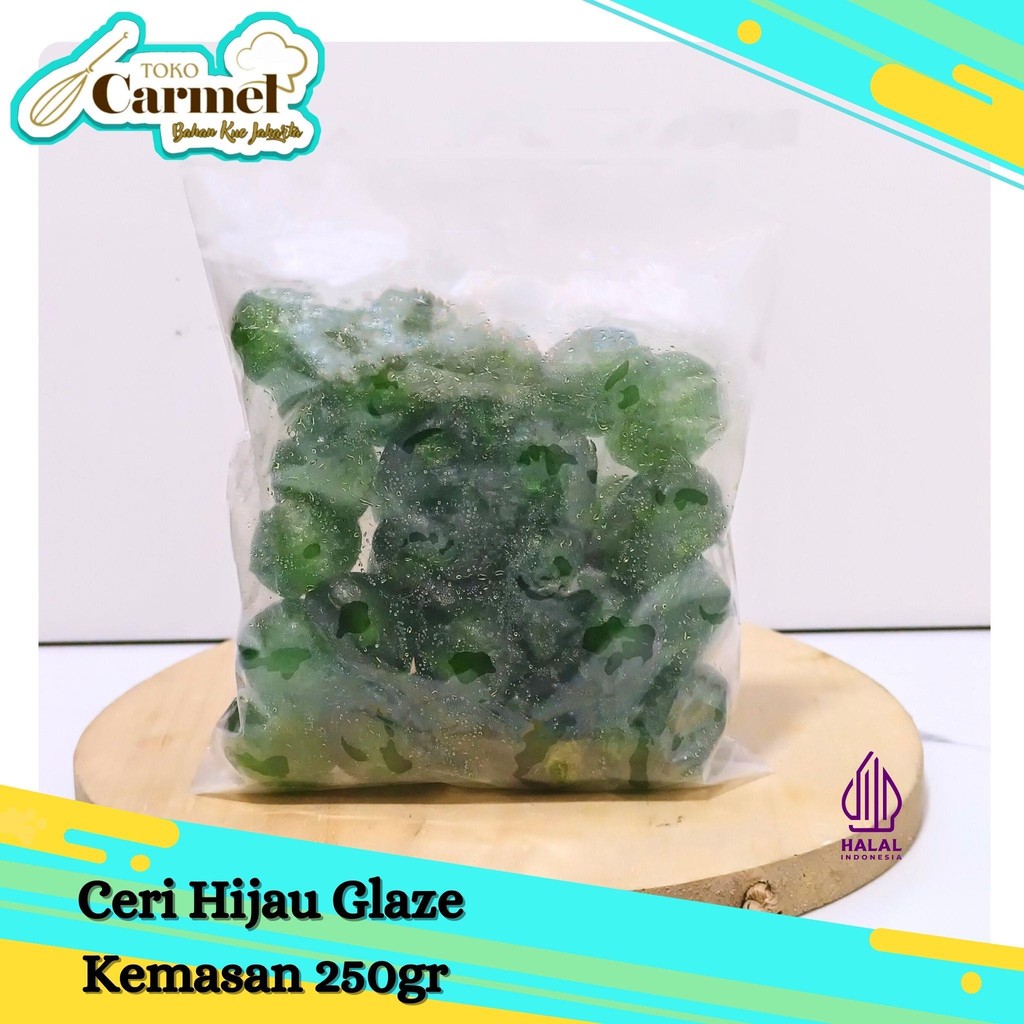 

Ceri Hijau Glace 250gr - Cherries Tanpa Tangkai / Ceri Botak