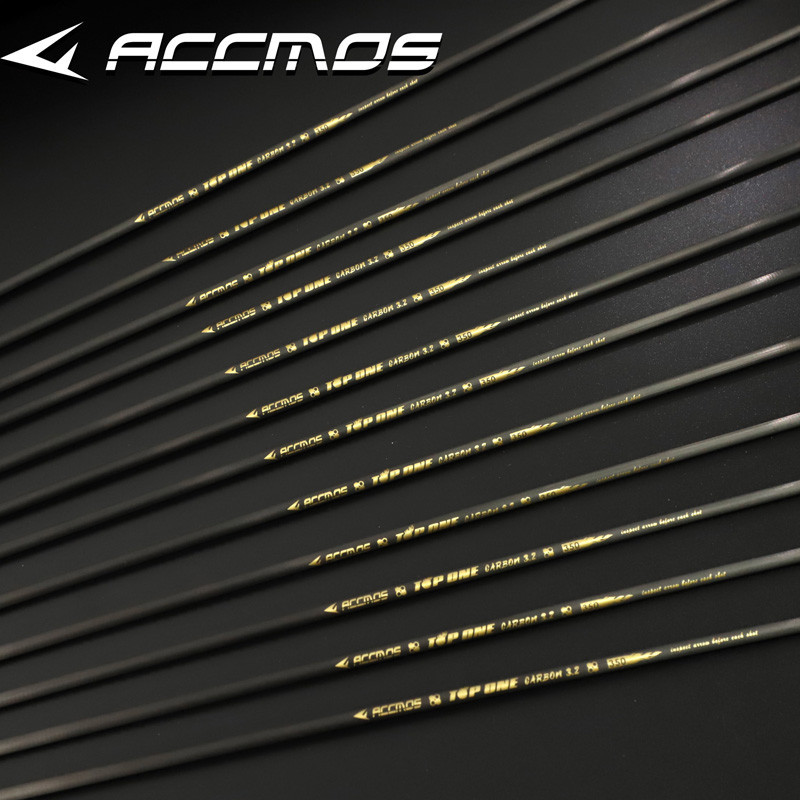 6/12pcs ID 3.2mm Pure Carbon Arrow Shaft Straightness 0.001 Spine 350 400 450 500 550 600 650 700 75