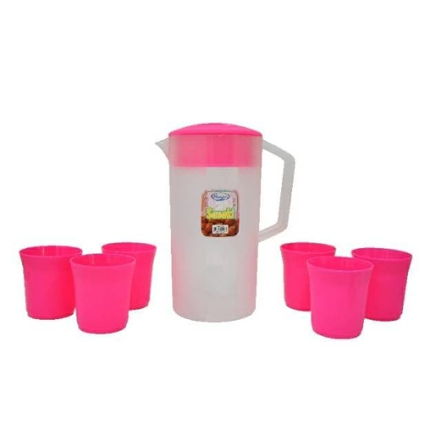 Teko piknik Set gelas cangkir Plastik eskan sasaki Picnic 5566 Hawaii