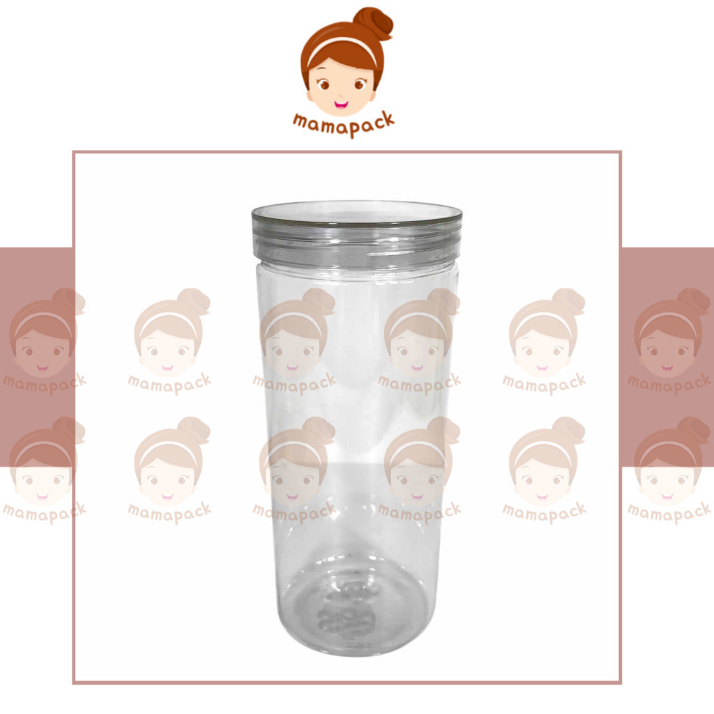 Toples Silinder 1300ml PET Tutup Bening - Toples Plastik Bening Serbaguna Kapasitas Besar