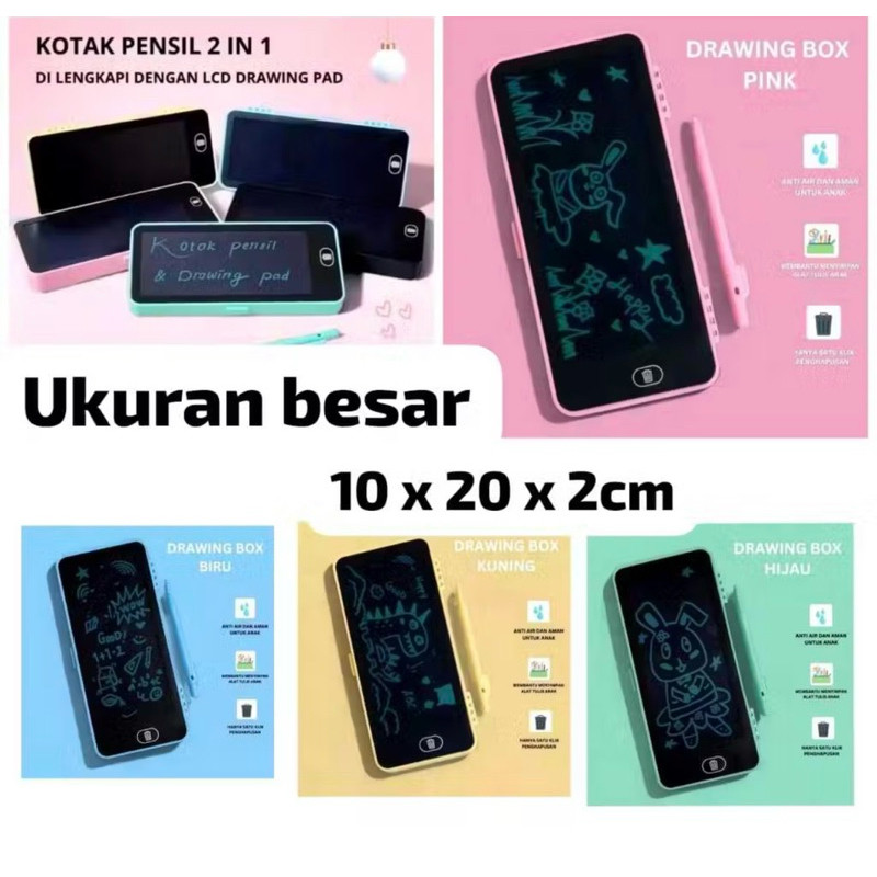 

Diskon KPC-Kotak Pensil Case Besar Lcd Writing Drawing Box Case Ukuran Besar Pencil Drawing Pad Edukasi 2in1