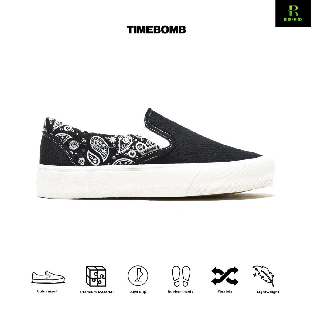 SEPATU TIMEBOMB VULCANIZED | SLIP ON BNN SP | PAISLEY