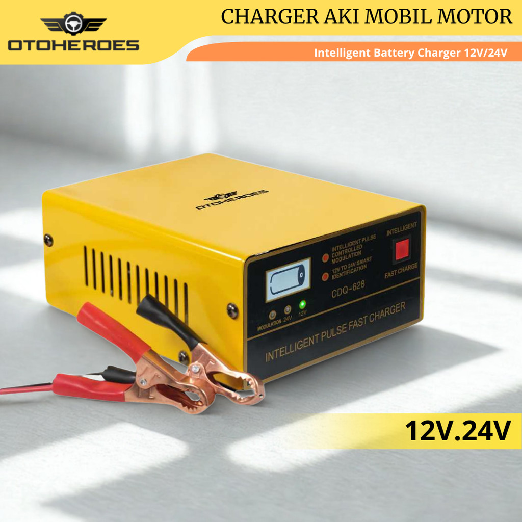OTOHEROES Charger Aki Mobil Motor Intelligent Battery Charger 12V/24V