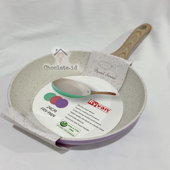 Fry Pan Ryvan Marble Induksi Wajan Anti Lengket 20 22 24 - 24cm