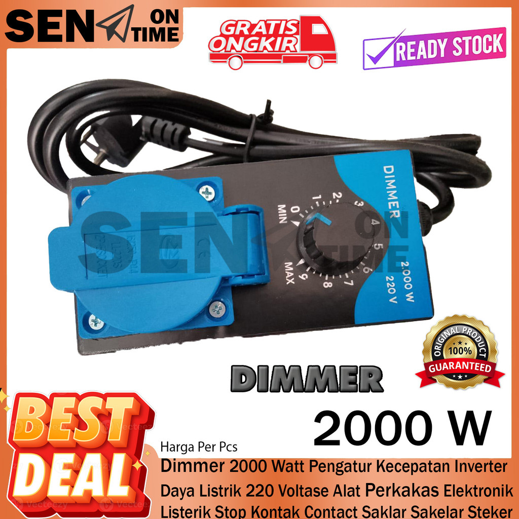 Dimmer 2000 Watt Pengatur Kecepatan Listrik 220 Volt Voltase Alat Perkakas  Inverter Daya  Elektroni