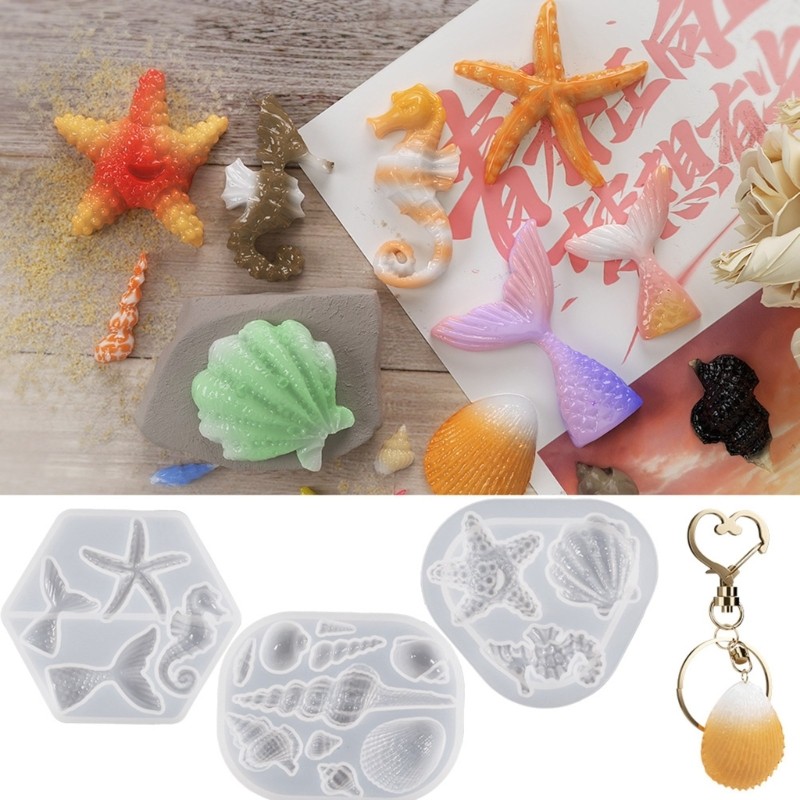 

DIY Ocean Starfish Ornaments Silicone Molds Woman Jewelry Necklace Keychain Decorative Pendant Charms Epoxy Resin Casting Mould