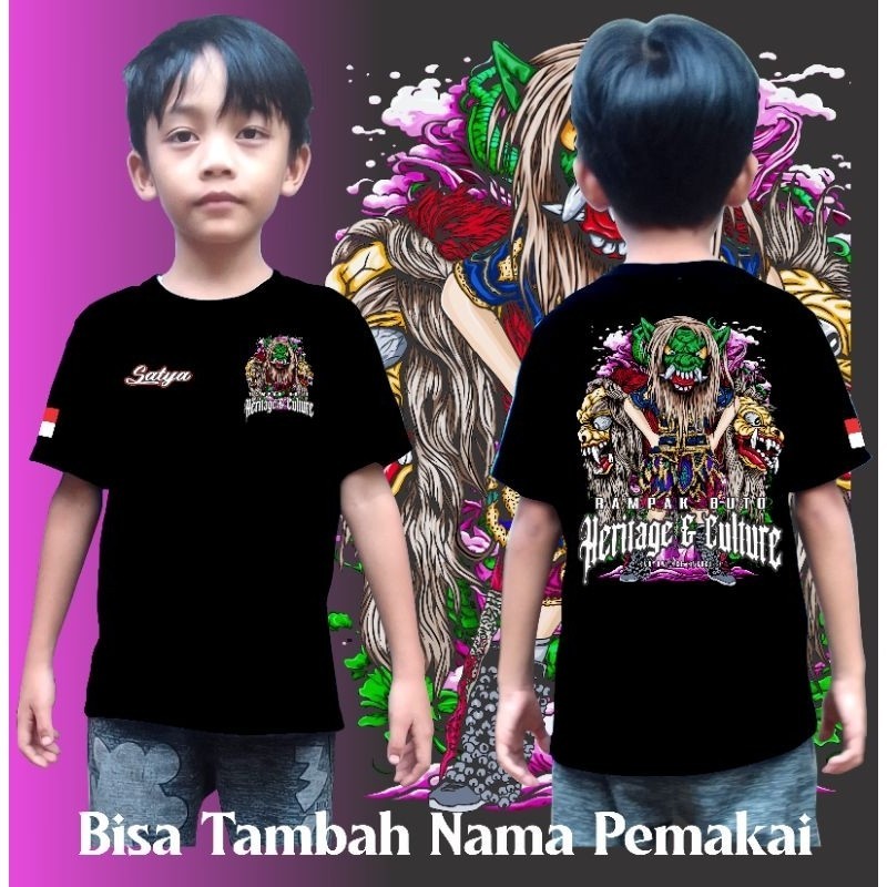 kaos anak rampak barong/ gedrug