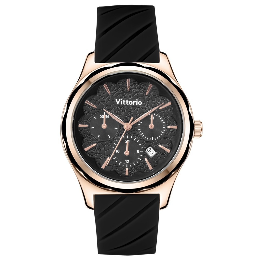 Jam Tangan  Jam Tangan Wanita Vittorio 7128 Rubber Tanggal