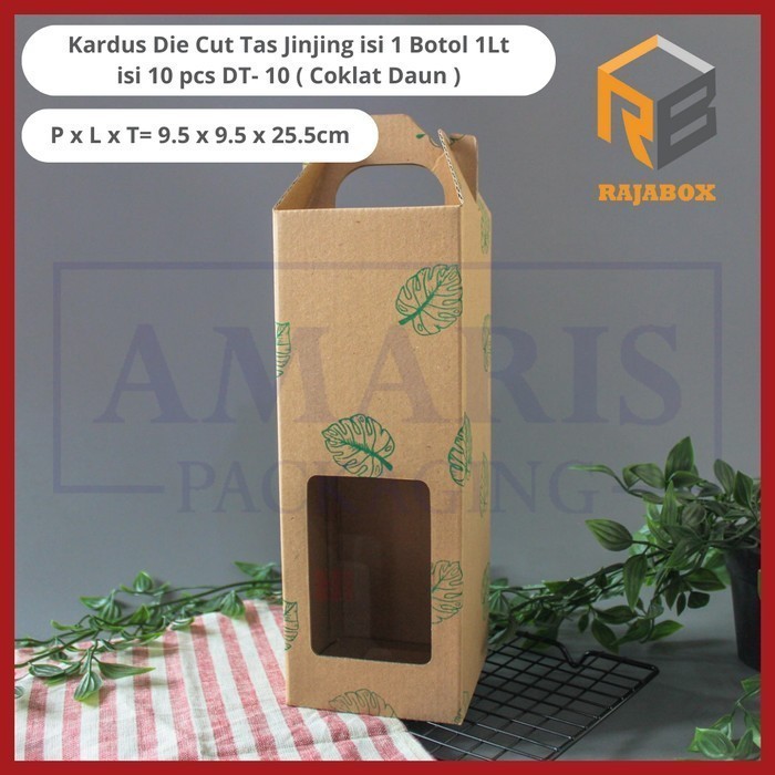 

76_cm Kardus Die Cut Tas Jinjing Isi 1 Botol 1 Lt Isi 10 Pcs DT-10 Amaris - Coklat Daun