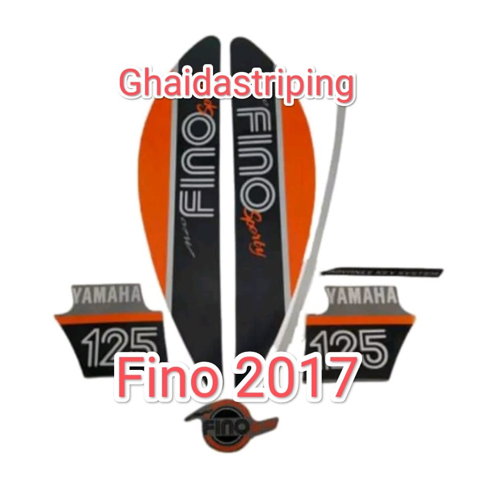 stiker striping motor fino 2017 hitam full body original