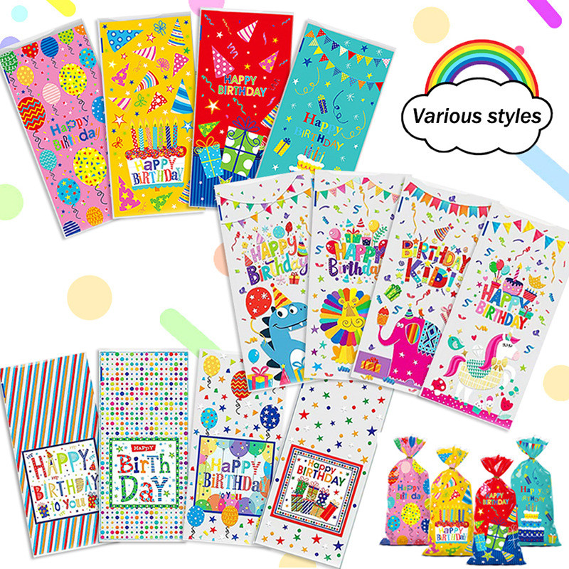 

50 PC PLASTIK KEMASAN BINGKISAN KUE COOKIES SNACK HAMPERS PESTA ULANG TAHUN ANAK MOTIF TULISAN HAPPY BIRTHDAY