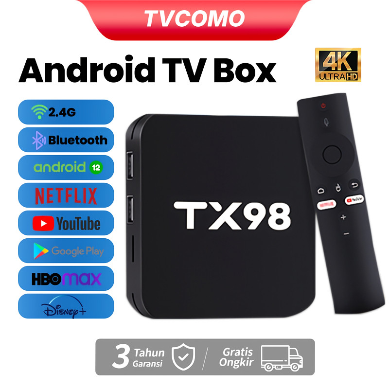 TX98 Android TV Box Android 12 Bluetooth Voice Control Full Channel Wifi/5G STB Android TV 4GB+64GB 