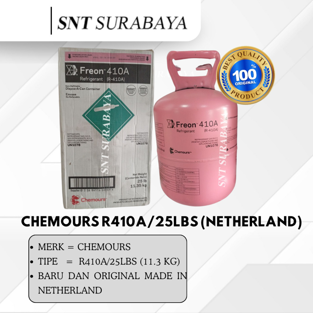 CHEMOURS R410A/25LBS (NETHERLAND) - FREON CHEMOURS R410 MADE IN NETHERLAND