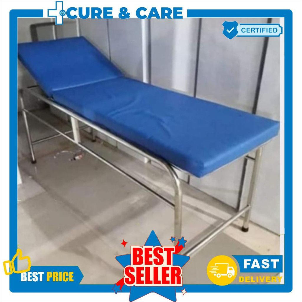 Meja periksa Bed UKS Bed Periksa Pasien Stainless Meja periksa stainless dengan tangga