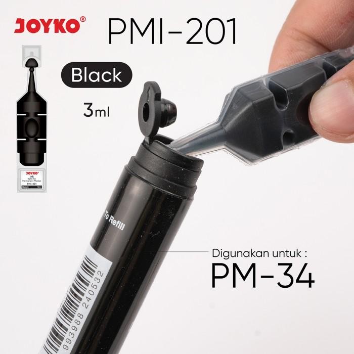 

br e Permanent Marker Spidol Permanen Round Tip Joyko Refillable - Refill Black