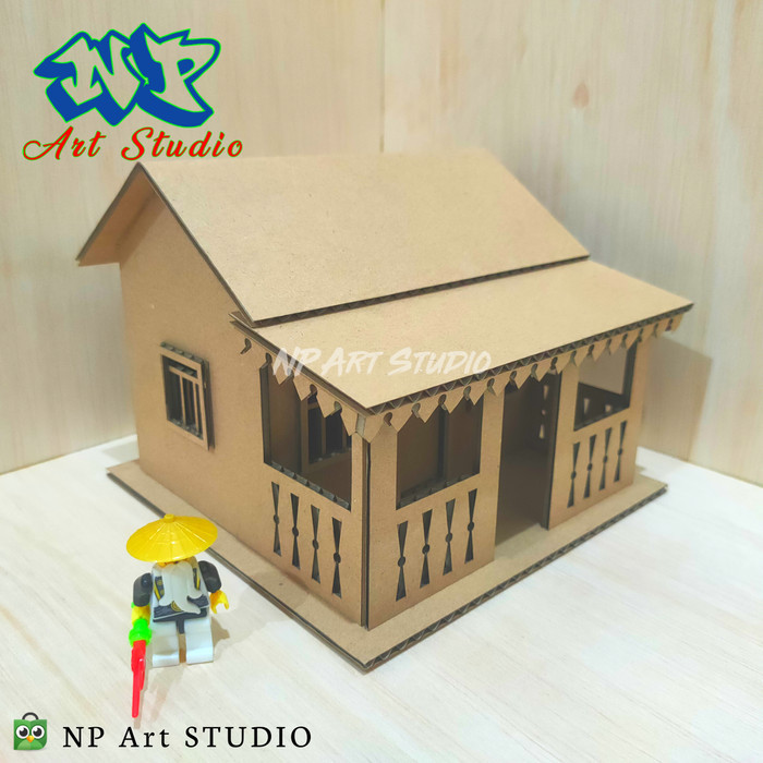 Prakarya Miniatur Rumah Adat Betawi Dari Kardus - BETAWI A, BELUM DIRAKIT