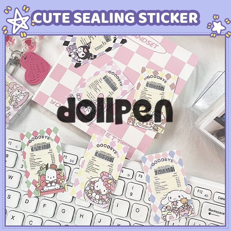

【qing】Sanrio Stiker Kisi Prismatik Tiket Kecil Kartun Kreatif Stiker Penyegel Kemasan Hadiah