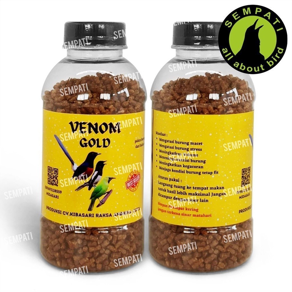 ADY78 SEMPATI Pakan Venom Gold Voer Pur Burung Murai Cucak Ijo Kacer Anis Vur F1 Kibasari Kuning