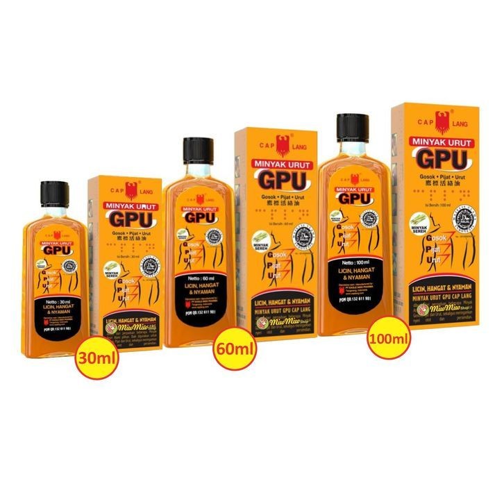 GPU MINYAK URUT 100 ml GOSOK PIJAT URUT CAP LANG MINYAK SEREH BOTOL RUB MASSAGE LICIN HANGAT NYAMAN 