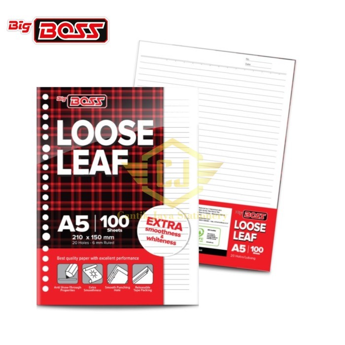 

Isi Kertas File Binder BIG BOSS A5 100 Lembar Loose Leaf