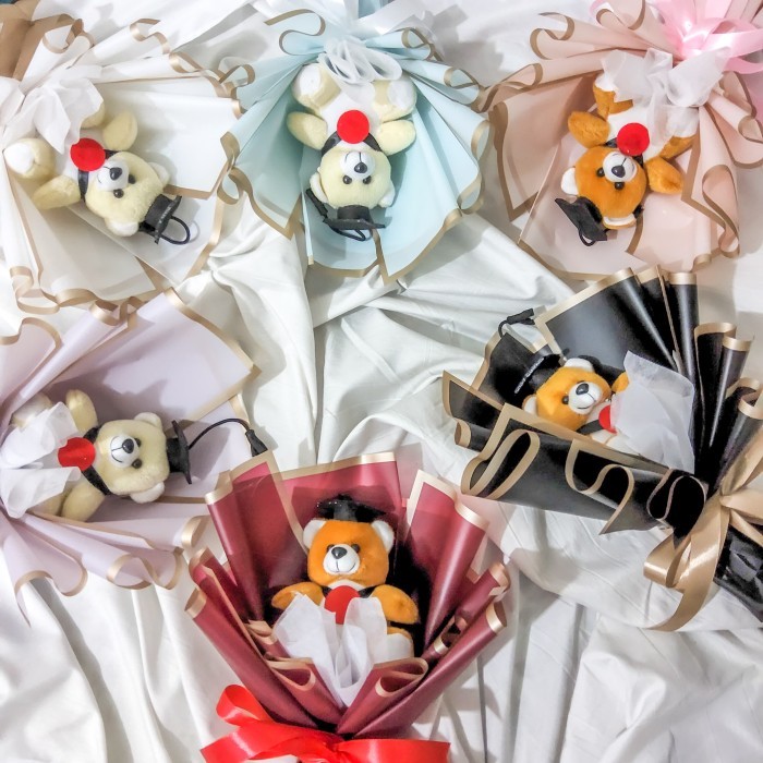 Buket Bunga | Buket Bunga Wisuda | Buket Boneka | Buket Wisuda | Buket - HITAM LIS GOLD, WISUDA TNP 