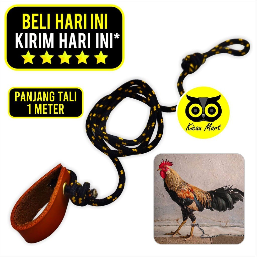 KICAU MART Tali Kaki Ayam Full Perusik Panjang 1 Meter Tali Tambat Tali Umbaran Jemur Ayam Laga Jago