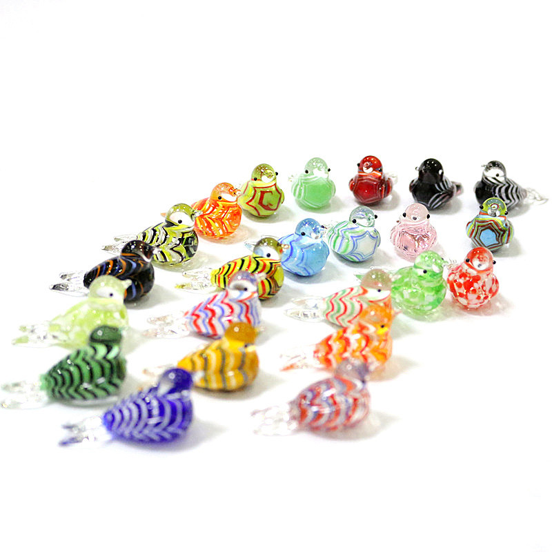 

Custom Wholesale Different Style Mini Glass Bird Figurine Cute Animal Craft Ornaments Easter Home Fairy Garden Decor Accessories