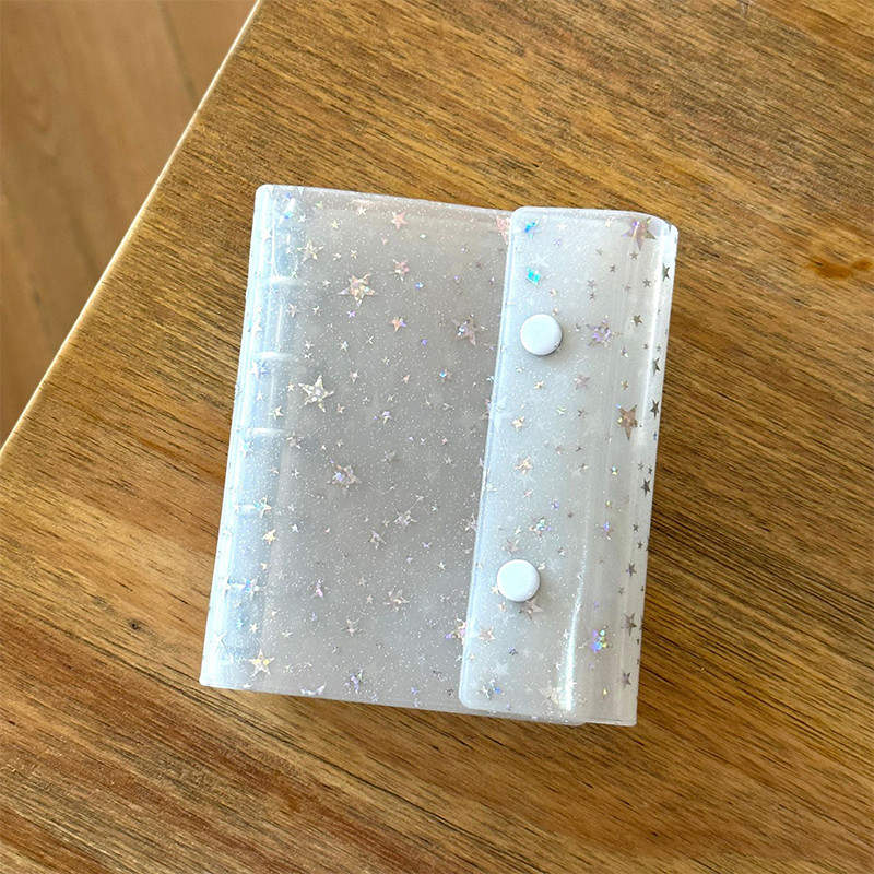 

Simple Durable Transparent Star Loose Leaf Binder Cover Journal Sketchbook Diary Office Supplies Portable Binder Notebook