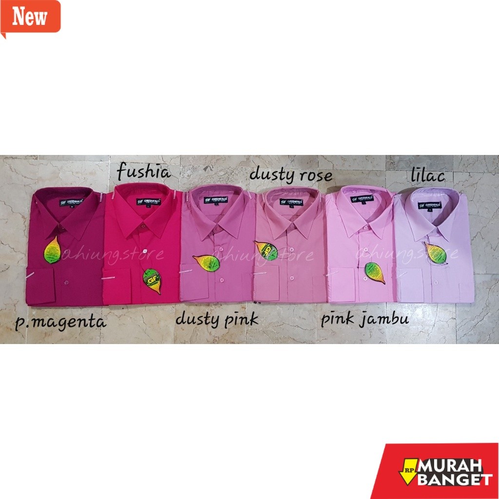 Kemeja formal pria KEMEJA PRIA GREENFALO - KEMEJA POLOS LENGAN PANJANG PRIA WARNA PINK LILAC / FUSHI