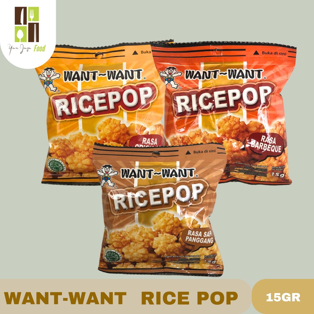 

Want Want Rice Pop Original / Barbeque / Sapi Panggang - Rice Crackers 1Pc Kemasan 15gr