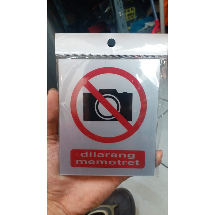 

JUAL SIGN LABEL STICKER DILARANG MEMOTRET UK 12X10CM