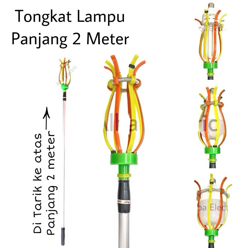 Tongkat Lampu Pengganti Lampu Bola Besar 8 Jari Tongkat Galah Stik Lampu Jumbo