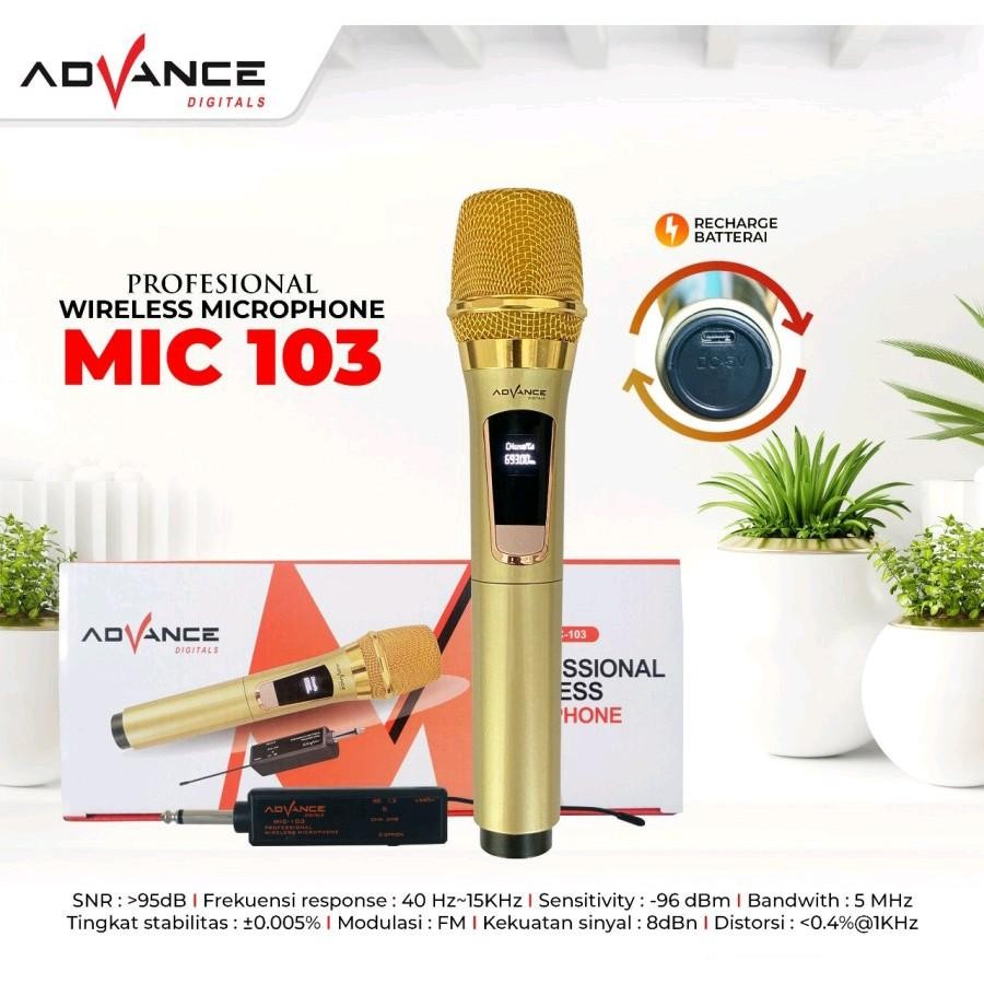 Mic Wireless Advance Digital 103 Microphone Wireless Advance 103