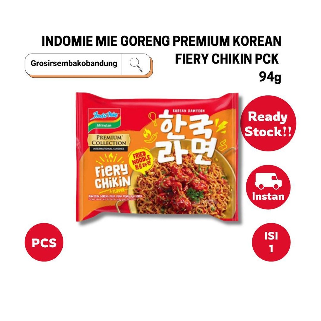 

INDOMIE MIE GORENG PREMIUM KOREAN FIERY CHIKIN PCK 94g - 1 Pcs - Kota Bandung