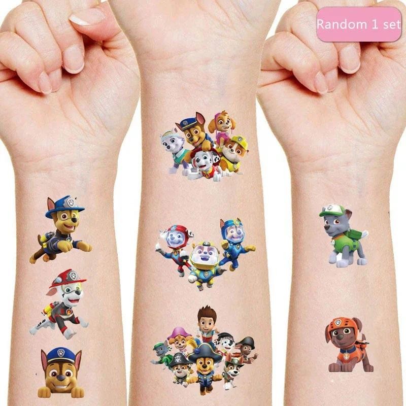 

Paw Patrol Cartoon Rescue Team Tattoo Sticker Spin Master Anime Action Figures Stickers Kids Toys for Girls Boys Birthday Gifts