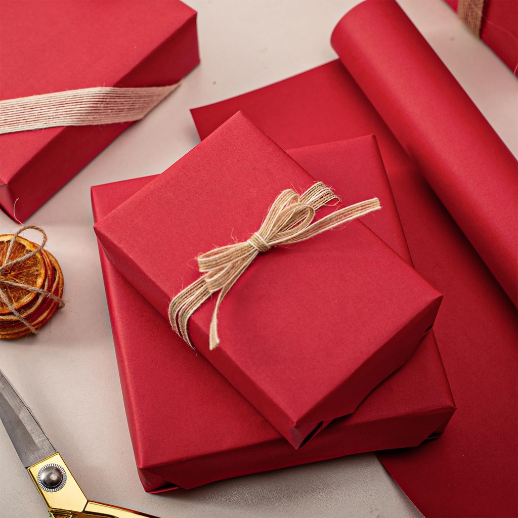

Red Kraft Paper Roll 30cm 11.8inch Wrapping Paper Roll, For Gift Packaging, Packaging, Transportation, Crafts