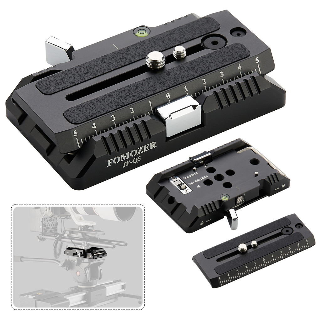 FOMOZER JF-Q5 120mm Long Rotate Quick Release Plate For Manfrotto 501 502 DJI Gimbals |Durable and D