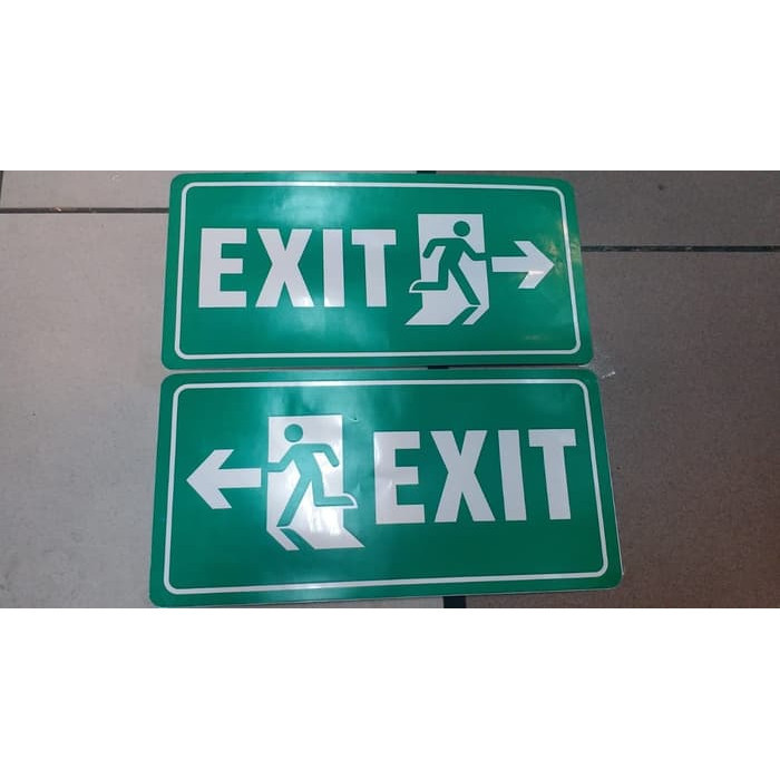 

JUAL SIGN LABEL STICKER EXIT KIRI KANAN UK30X15CM