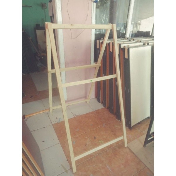 RB001 stand banner / x banner / standing banner / stand kayu - 50x100