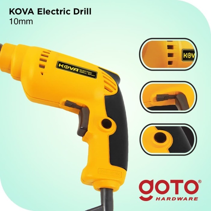 Kova Electric Drill Bor Tangan Listrik 10 mm Reversible
