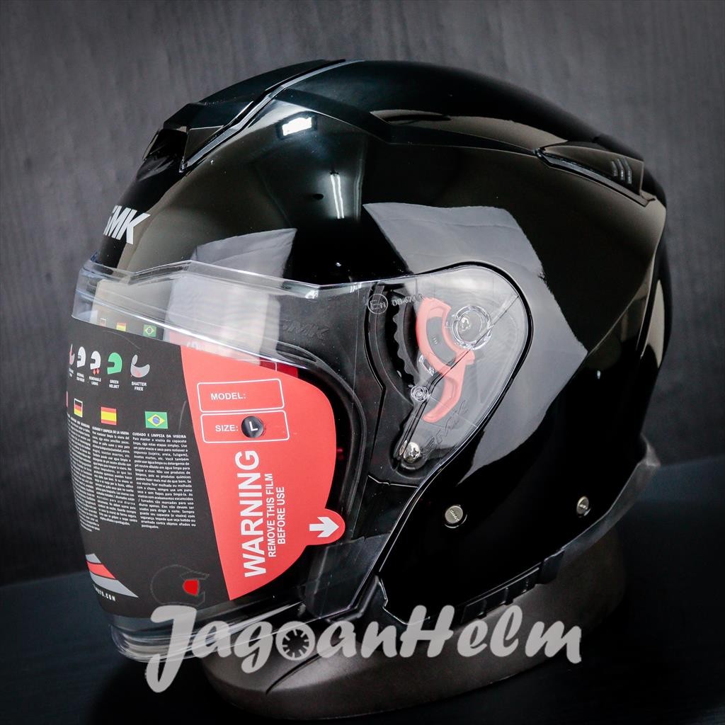 HELM SMK GTJ SOL BLACK GLOSSY   | DOUBLE VISOR | HALF FACE HELMET SMK