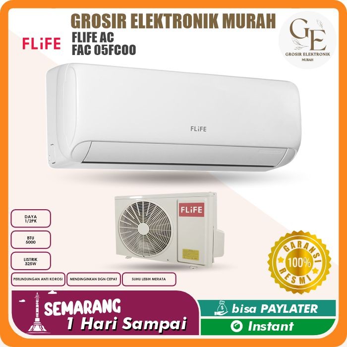 FLIFE AC LOW WATT 1/2PK - Hemat Listrik - Self Diagnosis -Auto Clean - 325 watt - 0.5PK - FAC-05FCOO