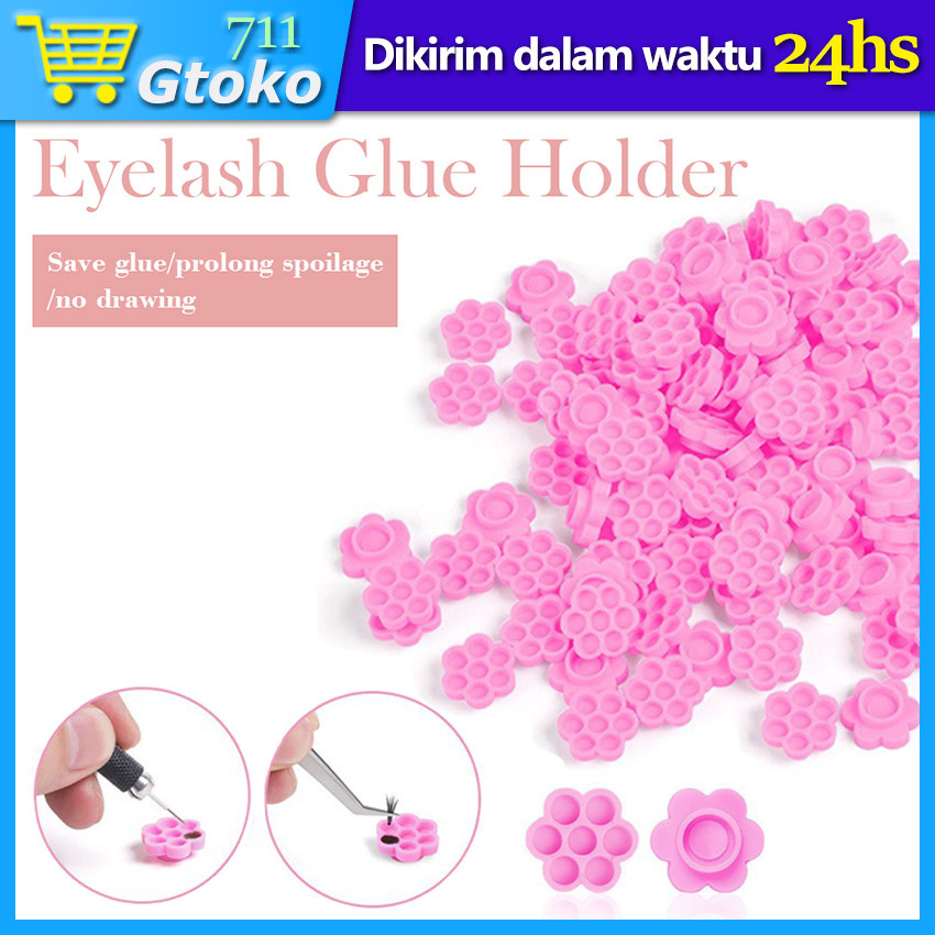 Eyelash Glue Cup Lem Bulu Mata Extension Tinta Sulam Alat Tanam Bulu Mata 1 Pack 100 Pcs