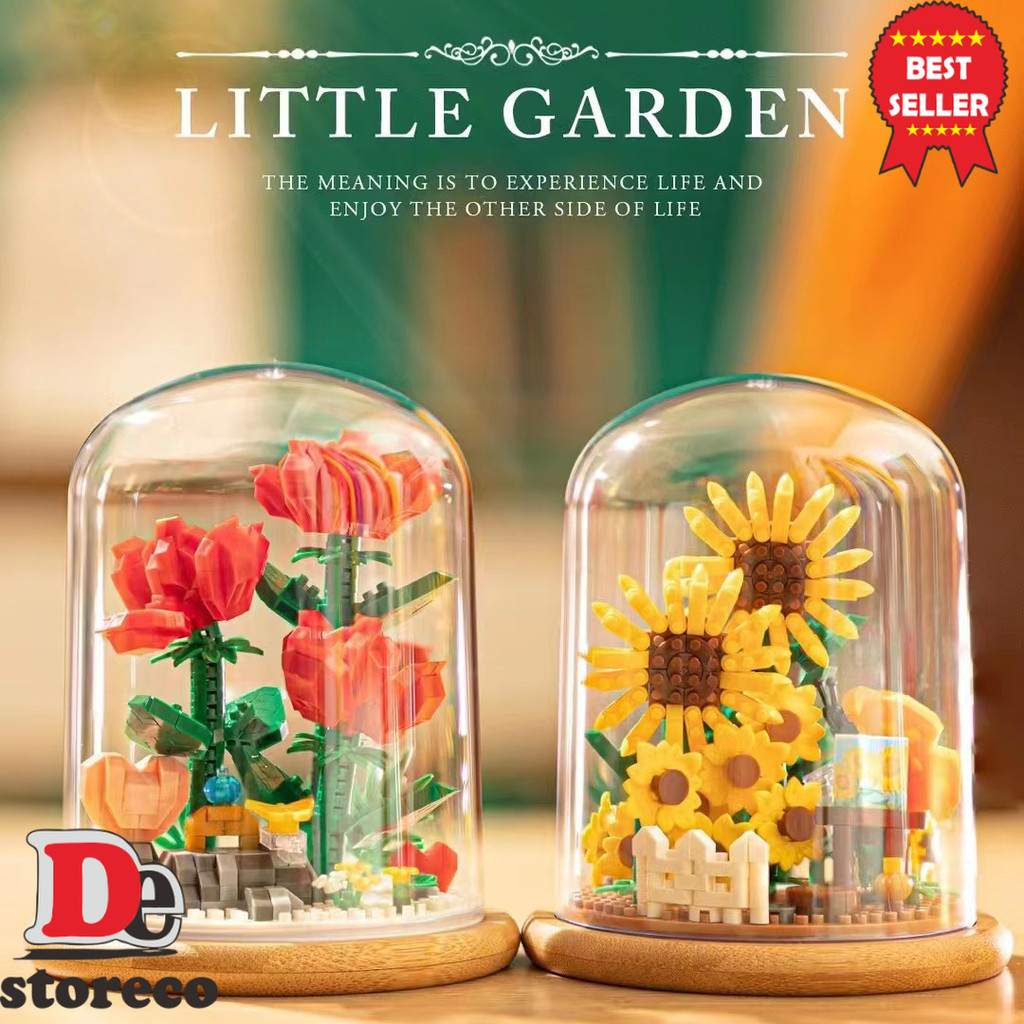 YKO Mainan Balok Susun Bunga Mawar Flower Dome LEGO 684 Bricks - P1170