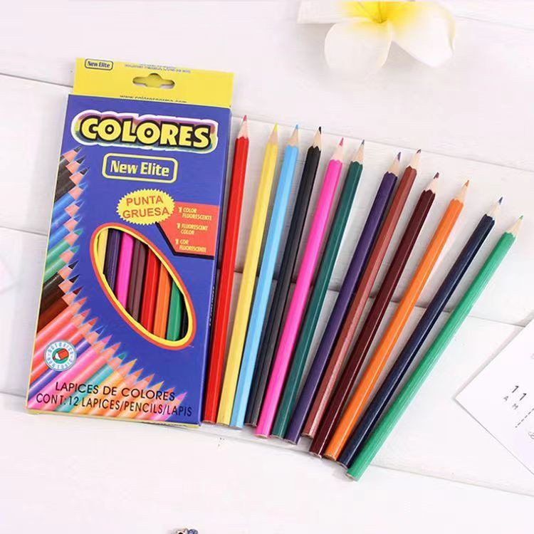 

6/12/18/24 warna Pensil Warna Colores PANJANG PENDEK Stationery Set Colour Pencil Color Drawing Tools / Perlengkapan Sekolah Hadiah