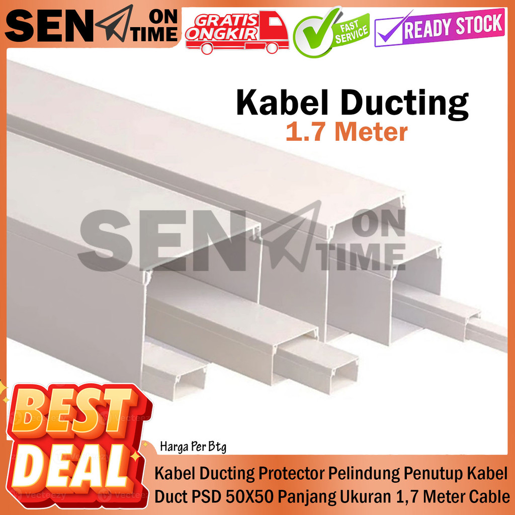 Kabel Ducting Protector Pelindung Penutup Kable Duct Psd 10x15 16x16 25x25 50x100 50x50 Uk Panjang U