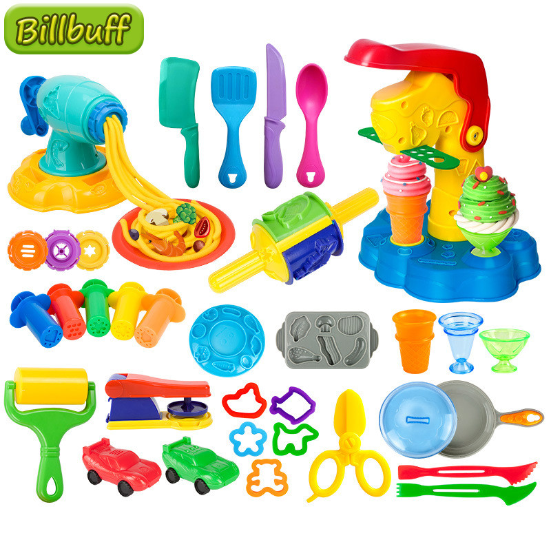 New Educational Plasticine Mold Modeling Clay Kit Slime Toys For Child Plastic Play Dough Tools Sets